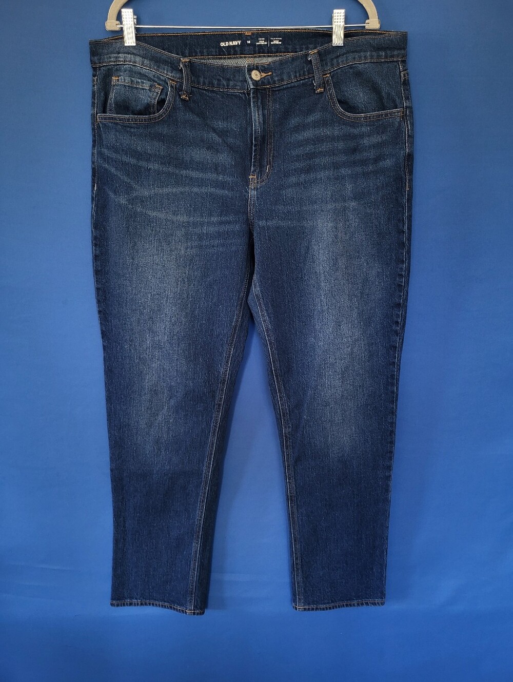 Old Navy 16 38" Waist 30" Inseam Mid-Rise Wow Boyfriend Dark Wash Jeans